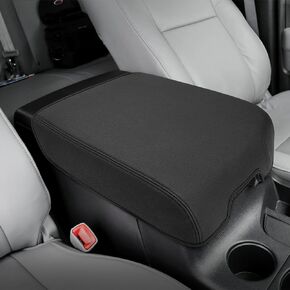 Center Console Cover for Toyota Tundra Accessories 2007-2013 & Toyota Sequoia 2008-2022, Vinyl Leather Car Armrest Protector, Anti-Scratch, Black