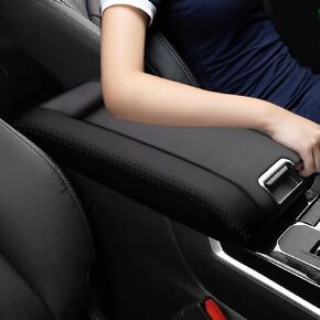 Center Console Cover for Toyota Highlander 2020-2024(Black), Waterproof Leather Anti-Scratch Armrest Cover for Highlander Accessories(4 Pieces) Need to use with The provided Tape.