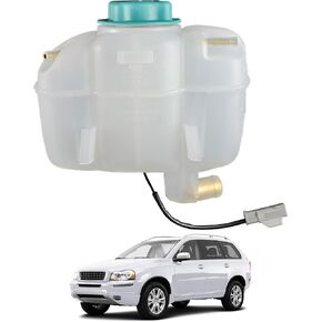 Engine Radiator Coolant Overflow Reservoir Tank With Sensor & Cap Compatible With 2003-2014 Volvo XC90 L6 2.9L 3.2L V8 4.4L Replaces 603-667 30760100 86834553 603667 EPT0019 V950217