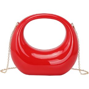 LETODE Acrylic Clutch Purses for Women Evening Handbag Top-handle Moon Hobo Bag