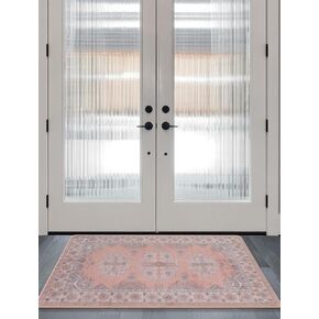 Washable Rugs 8x10 Area Rugs for Living Room,Rugs for Bedroom,Large Carpets,Ultra Soft Faux Wool Retro Dining Room Rug,Non Slip&Non-Shedding Low Pile Vintage Print Rug for Home Office Decor