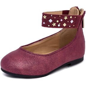 Nine West Girls Dress Shoes Ballerina Flat Ankle Strap Ballet Flat for Wedding Party School (Toddler-Little Kid-Big Kid)