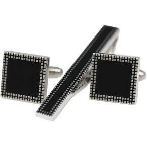 Cufflinks And Tie Clip Set Men Wedding Accessory Gift Father's Day Birthday Cuff Links Tie Bar