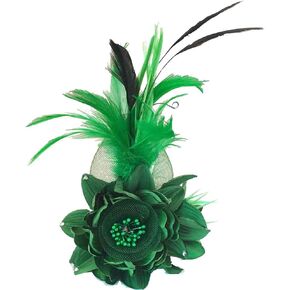 ACTLATI Fascinator Hat for Women Flower Mesh Feathers Hair Clip Tea Party Wedding Cocktail 20s Flapper Headpiece