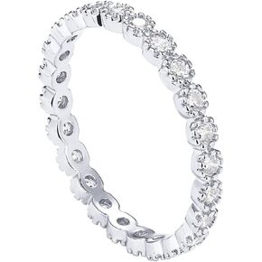 PAVOI 14K Gold Plated Rings Cubic Zirconia Band | Marquise Milgrain Eternity Bands | Gold Rings for Women