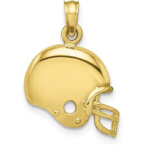 Solid 10k Yellow Gold Football Helmet Pendant Charm