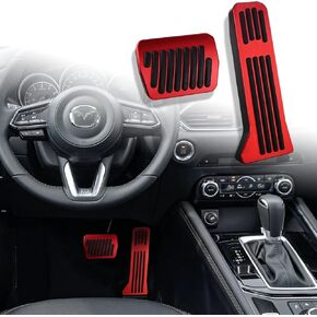 Compatible with Mazda 6 CX-5 CX-9 Accessories Anti-Slip Sporty Car Foot Pedal Covers Rest Brake Gas Accelerator Pedal Pads -Red