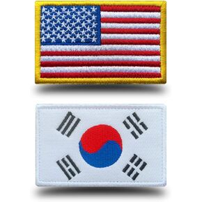 American Flag South Korea Flag Patch, Antrix 2 Pack American Flag Korea Flag Patch Military Tactical Flag Patches