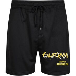 SOLY HUX Men's Athletic Shorts Letter Graphic Shorts Casual Drawstring Waist Workout Gym Shorts Streetwear