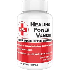 Herp Rescue Healing Power Vanish, Immune Support for Women, Mushroom Supplement, Pure Shiitake Mushroom, Beta Glucan, Red Marine Algae, 60 Capsules