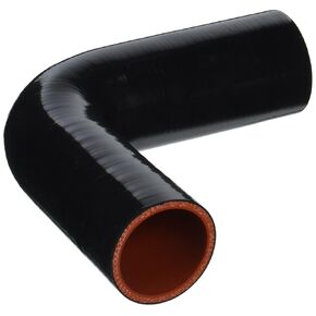 HPS HTSER90-187-212-BLK Silicone High Temperature 4-ply Reinforced 90 degree Elbow Reducer Coupler Hose, 55 PSI Maximum Pressure, 4" Leg Length on each side, 1-7/8" > 2-1/8" ID, Black