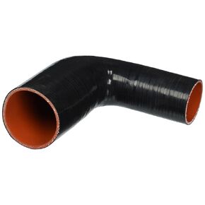 HPS HTSER90-238-312-BLK Silicone High Temperature 4-ply Reinforced 90 degree Elbow Reducer Coupler Hose, 55 PSI Maximum Pressure, 4" Leg Length on each side, 2-3/8" > 3-1/8" ID, Black