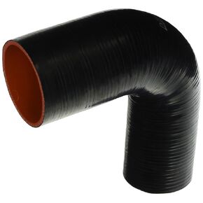HPS HTSER90-275-312-BLK Silicone High Temperature 4-ply Reinforced 90 degree Elbow Reducer Coupler Hose, 30 PSI Maximum Pressure, 4" Leg Length on each side, 2-3/4" > 3-1/8" ID, Black