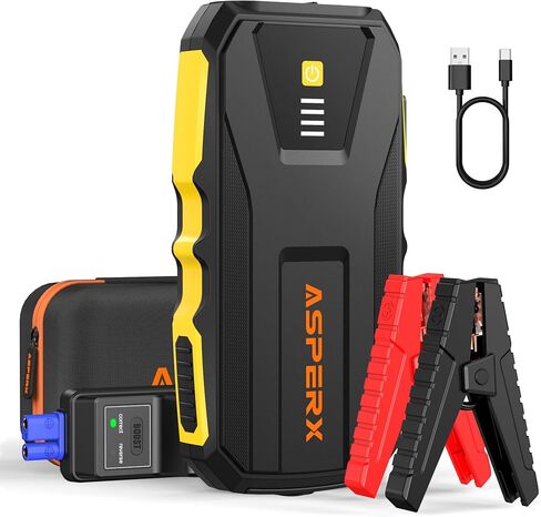 ASPERX Jump Starter, 3000A Car Battery Jump Starter, Battery Pack(Up to 10.0L Gas or 8.0L Diesel Engine), 12V Battery Booster Jump Starter with Carry Bag Jumper Cables, LED Light in Saudi Arabia