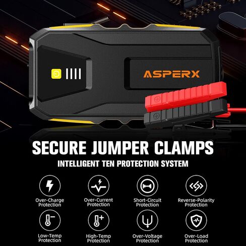 ASPERX Jump Starter, 3000A Car Battery Jump Starter, Battery Pack(Up to 10.0L Gas or 8.0L Diesel Engine), 12V Battery Booster Jump Starter with Carry Bag Jumper Cables, LED Light in Saudi Arabia