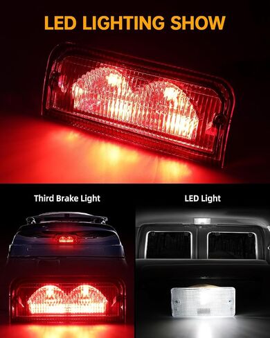 OKLPF Center High Mount Stop Light Compatible With 1992-2022 Ford E150 E250 E350 E450 E550 Econoline Super Duty,Third Brake Lights Assembly Replace 923-290,6C2Z13A613B,F2UZ13A613B,XC2Z13A613BA in Kuwait