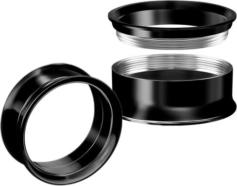Gauges for Ears, Internally Threaded Stainless Steel Black Double Flared Tunnel Piercing Jewelry Stretcher Ear Plug Earring Lobe Tunnel for Men Women in Saudi Arabia