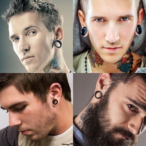 Gauges for Ears, Internally Threaded Stainless Steel Black Double Flared Tunnel Piercing Jewelry Stretcher Ear Plug Earring Lobe Tunnel for Men Women in Saudi Arabia