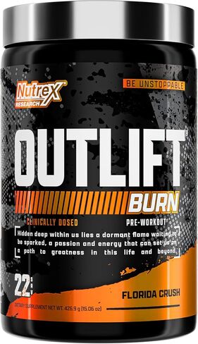 مسحوق Outlift Burn Thermogenic قبل التمرين للرجال والنساء، أقصى جرعة 2 في 1 مكمل للأداء وفقدان الوزن مع إلكتروليتات حرق الدهون الأيضية، GBBGO Super Carnitine، CalorieBurn، 22 خدمة in Kuwait