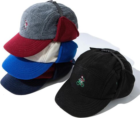 Fleece Baseball Cap with Ear Flaps Warm Earmuff Cap Trapper Hat Ushanka Hat Winter Curved Brim Trucker Dad Hats in Saudi Arabia