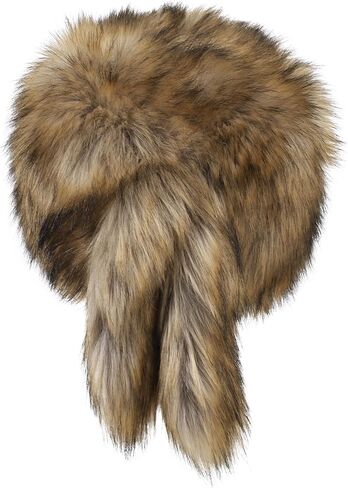 haozaikeji Faux Fur Cossack Hat Furry Ushanka Hat Russian Style Trapper Hat Winter Warm Trim Hat for Women Men in Kuwait