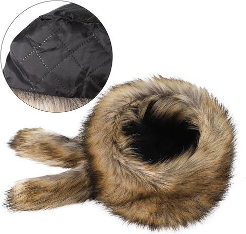 haozaikeji Faux Fur Cossack Hat Furry Ushanka Hat Russian Style Trapper Hat Winter Warm Trim Hat for Women Men in Kuwait