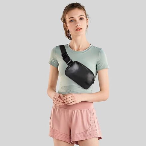 Crossbody Fanny Pack for Women, Mini Belt Bag 1L with Adjustable Strap 32" to 51", Small Waist Bag for Travel Running in Kuwait