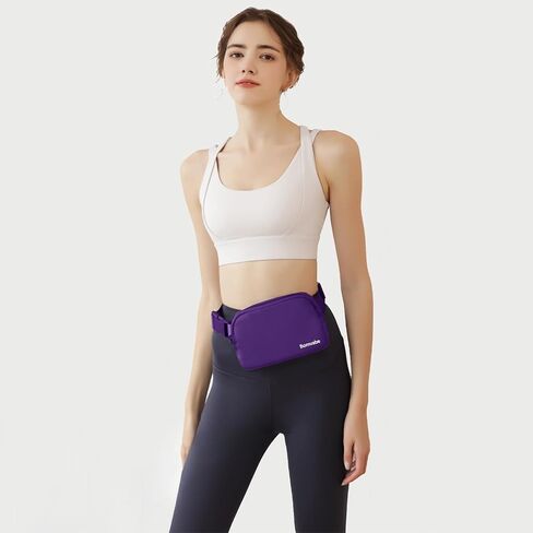 Crossbody Fanny Pack for Women, Mini Belt Bag 1L with Adjustable Strap 32" to 51", Small Waist Bag for Travel Running in Kuwait