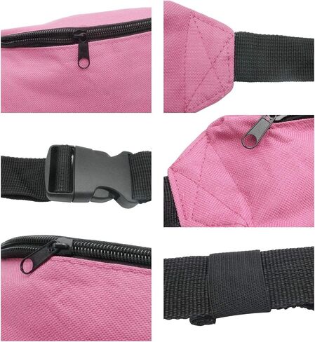 Unisex Fanny Pack for Women Men, Fashion Sporty Multi-purpose 2-Zipper Waist Belt Bag Fanny Pack Waist Bag Adjustable Strap for Sport Hiking Traveling Passport Wallet (3Pcs Black) in Kuwait