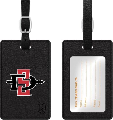 OTM Essentials San Diego State University Faux Leather Luggage Tag, Durable Travel Accessories with Adjustable Strap and ID Card, Classic in Saudi Arabia