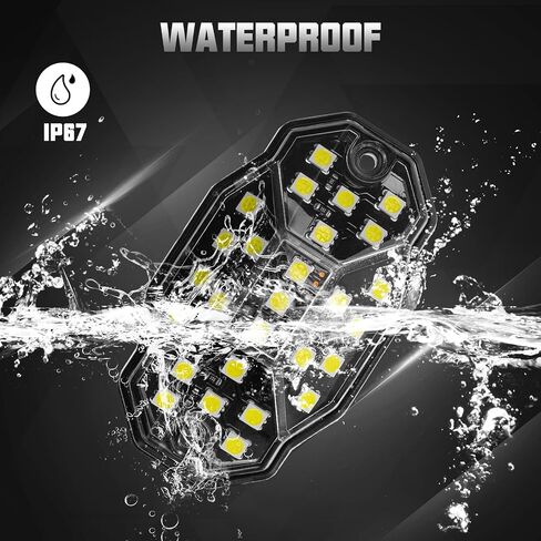 Winunite 8 Pods White Rock Lights، 27 شريحة زاوية كاملة، أسلاك تمديد 4M لكل ضوء، 6000K أبيض نقي، أضواء صخرية مقاومة للماء للشاحنات والمقطورات والسيارات الدفع الرباعي ATV UTV القوارب in Saudi Arabia