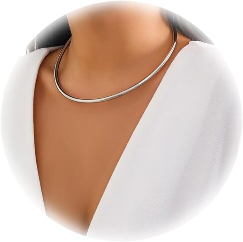 Simple Metal Collar Necklace Open Round Clavicle Chain Summer Beach Body Chain Jewelry Festival Statement Collar Choker Necklace for Women in Kuwait
