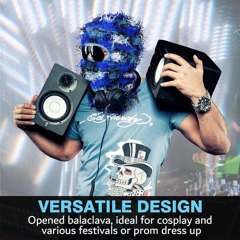 Distressed Balaclava Ski Mask Knitted Full Face Windproof Winter Premium Yeat Ski Mask for Men Women Cream in Saudi Arabia