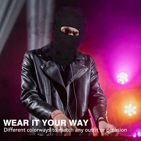 Distressed Balaclava Ski Mask Knitted Full Face Windproof Winter Premium Yeat Ski Mask for Men Women Cream in Saudi Arabia