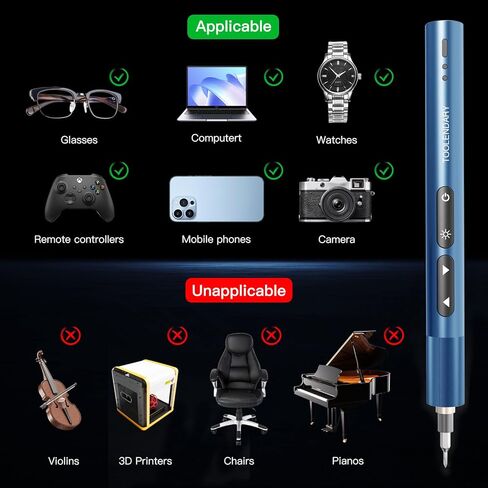 مجموعات مفكات كهربائية، مجموعات مفكات كهربائية صغيرة 55 في 1، مجموعات مفكات طاقة دقيقة مع لقم مغناطيسية، مصابيح LED، مجموعات أدوات كهربائية للهاتف، النظارات، الكمبيوتر الشخصي، الكاميرا، أزرق in Kuwait