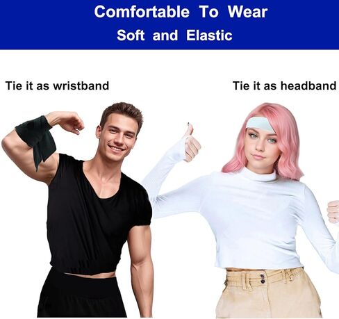 Head Ties Headband for Men & Women (2 Pack) Sport Headbands Adjustable Hair Band Scarf Wrap Bandana for Tennis Basketball Soccer Running Workout Yoga Gym Cycling Fitness Under Helmet Liner Headwear in Saudi Arabia