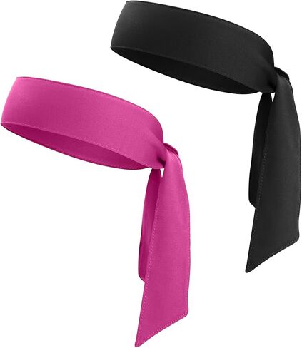 Head Ties Headband for Men & Women (2 Pack) Sport Headbands Adjustable Hair Band Scarf Wrap Bandana for Tennis Basketball Soccer Running Workout Yoga Gym Cycling Fitness Under Helmet Liner Headwear in Saudi Arabia