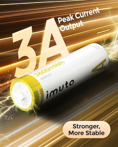 imuto Rechargeable AA Lithium Batteries with Fast Charger, 8 Pack 3600mWh Long Lasting Double A Batteries, 1.5V Constant Output AA Li-ion Batteries, Recharge up to 1200x Times (Christmas Style) in Kuwait