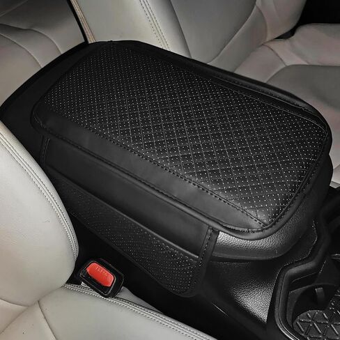 Upgraded Car Center Console Cover, Microfiber Leather Car Armrest Cover with 2 Storage Bags, Universal Console Armrest Cover Protector Pad Cushion for Most Car Vehicle Truck SUV (Black #) in Saudi Arabia