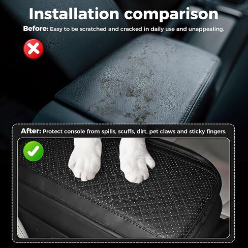 Upgraded Car Center Console Cover, Microfiber Leather Car Armrest Cover with 2 Storage Bags, Universal Console Armrest Cover Protector Pad Cushion for Most Car Vehicle Truck SUV (Black #) in Saudi Arabia
