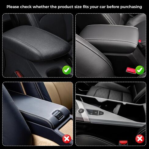 Upgraded Car Center Console Cover, Microfiber Leather Car Armrest Cover with 2 Storage Bags, Universal Console Armrest Cover Protector Pad Cushion for Most Car Vehicle Truck SUV (Black #) in Saudi Arabia
