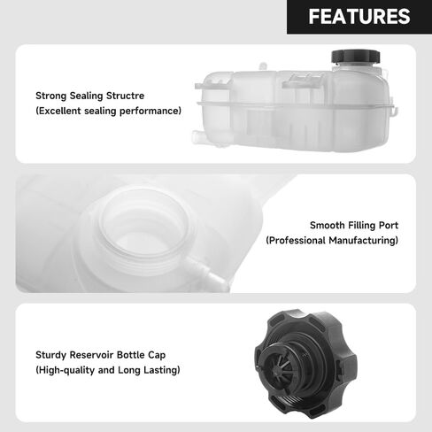 Coolant Radiator Reservoir Tank Coolant Overflow Expansion Bottle - Compatible for Chevrolet Sonic 2012-2020 - Replace Part 95048411 in Saudi Arabia