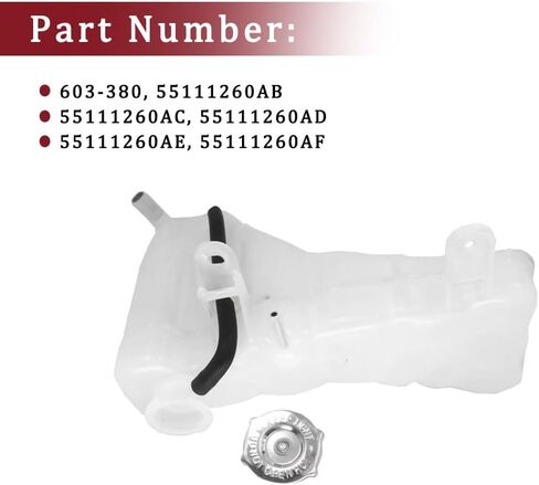 خزان خزان سائل تبريد المحرك 603-380 مع غطاء متوافق مع 2011 - 2021 كرايسلر 300، دودج تشالنجر، دودج تشارجر 3.6 لتر 5.7 لتر 6.4 لتر | يستبدل خزان الفائض ； 55111260AB، 55111260AF in Kuwait