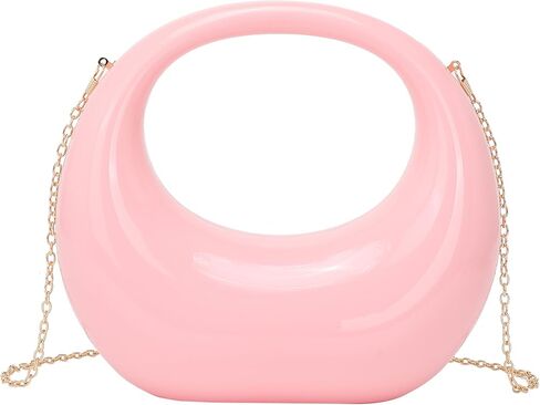 محفظة بمقبض أكريليك من LETODE للنساء حقيبة يد مسائية بمقبض علوي وحقيبة هوبو على شكل قمر in Kuwait