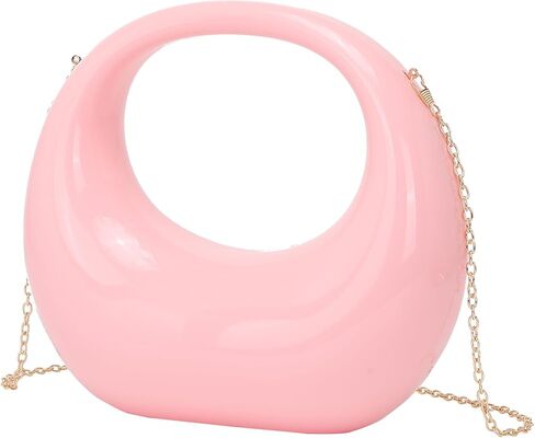 محفظة بمقبض أكريليك من LETODE للنساء حقيبة يد مسائية بمقبض علوي وحقيبة هوبو على شكل قمر in Kuwait