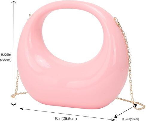 محفظة بمقبض أكريليك من LETODE للنساء حقيبة يد مسائية بمقبض علوي وحقيبة هوبو على شكل قمر in Kuwait