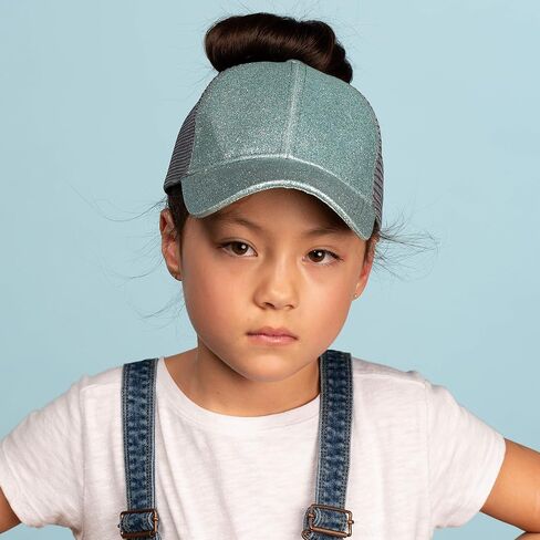 C.C Kids Ponytail Caps Messy Buns Trucker Plain Baseball Cap (BT-6-KIDS) in Kuwait