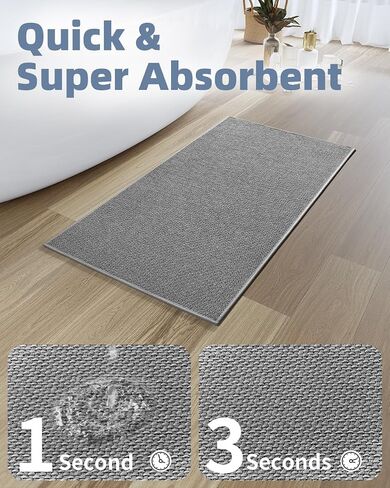 PADOOR Non-Slip Bath-Mats for Bathroom, Rubber-Backing Braided Absorbent Bathroom Mat Machine Washable Thin Bathroom Rugs Fit Under Door Quick Dry Bath Rugs for Bathroom Floor, 17x24 Beige in Saudi Arabia