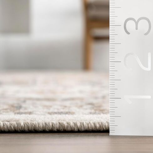 سجادة منطقة مبلطة تقليدية من nuLOOM مقاس 7x9 Becca، بيج، تصميم انتقالي باهت، مقاومة للبقع، لغرفة النوم، وغرفة الطعام، وغرفة المعيشة، والممر، والمكتب، والمطبخ، والمدخل in Kuwait