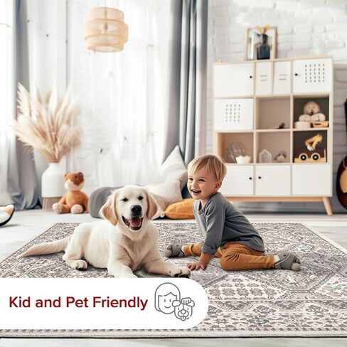 سجادة منطقة مبلطة تقليدية من nuLOOM مقاس 7x9 Becca، بيج، تصميم انتقالي باهت، مقاومة للبقع، لغرفة النوم، وغرفة الطعام، وغرفة المعيشة، والممر، والمكتب، والمطبخ، والمدخل in Kuwait